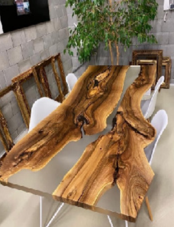 Natural River Resin Dining Table